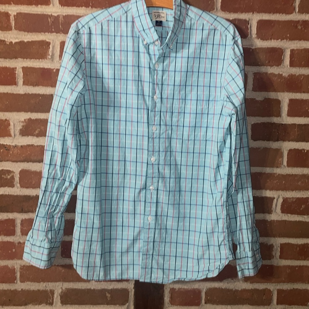 J. Crew Button Down Check Casual Shirt slim, size medium